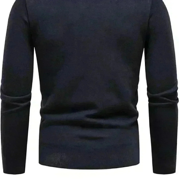 Dark Blue Mens Turtleneck Sweater - Picture 4 of 7